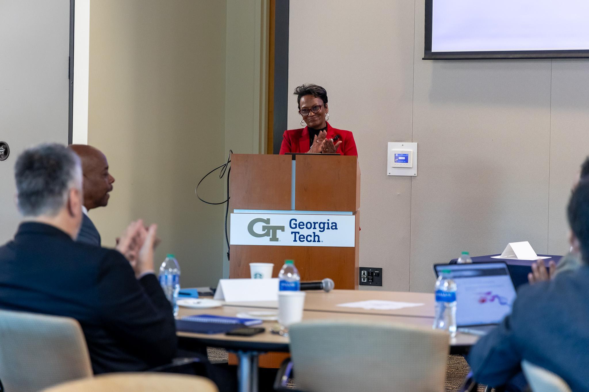 Dietra Trent — executive director of White House Initiatives on Advancing Educational Equity, Excellence, and Economic Opportunity through HBCUs — gave the morning keynote on day one. 